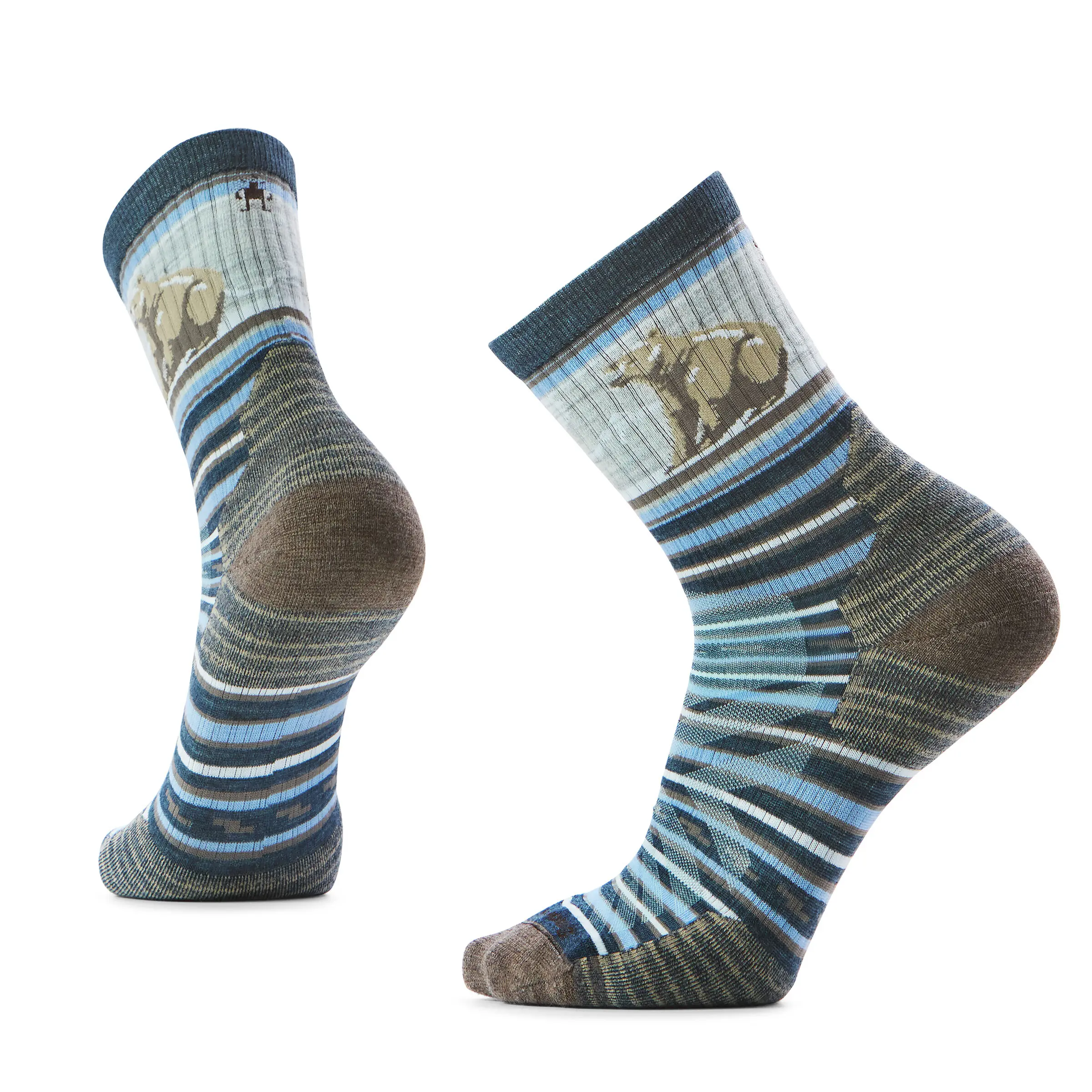Damen Wandersocke Targeted Cushion Mid Crew Bear Stripe