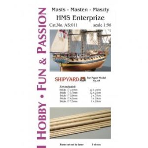 Masten mit Lasercut Detailsatz HMS Enterprize