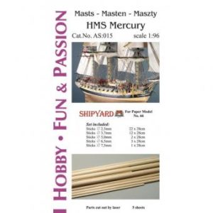 Masten mit Lasercut Detailsatz HMS Mercury