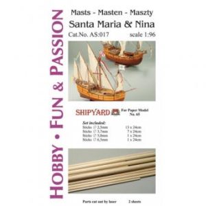 Masten mit Lasercut Detailsatz Santa Maria und Nin