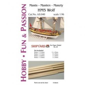 Masten mit Lasercut Detailsatz HMS Wolf