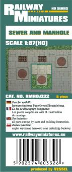 Abwasserkanal und Schacht scale 1:87 (H0)